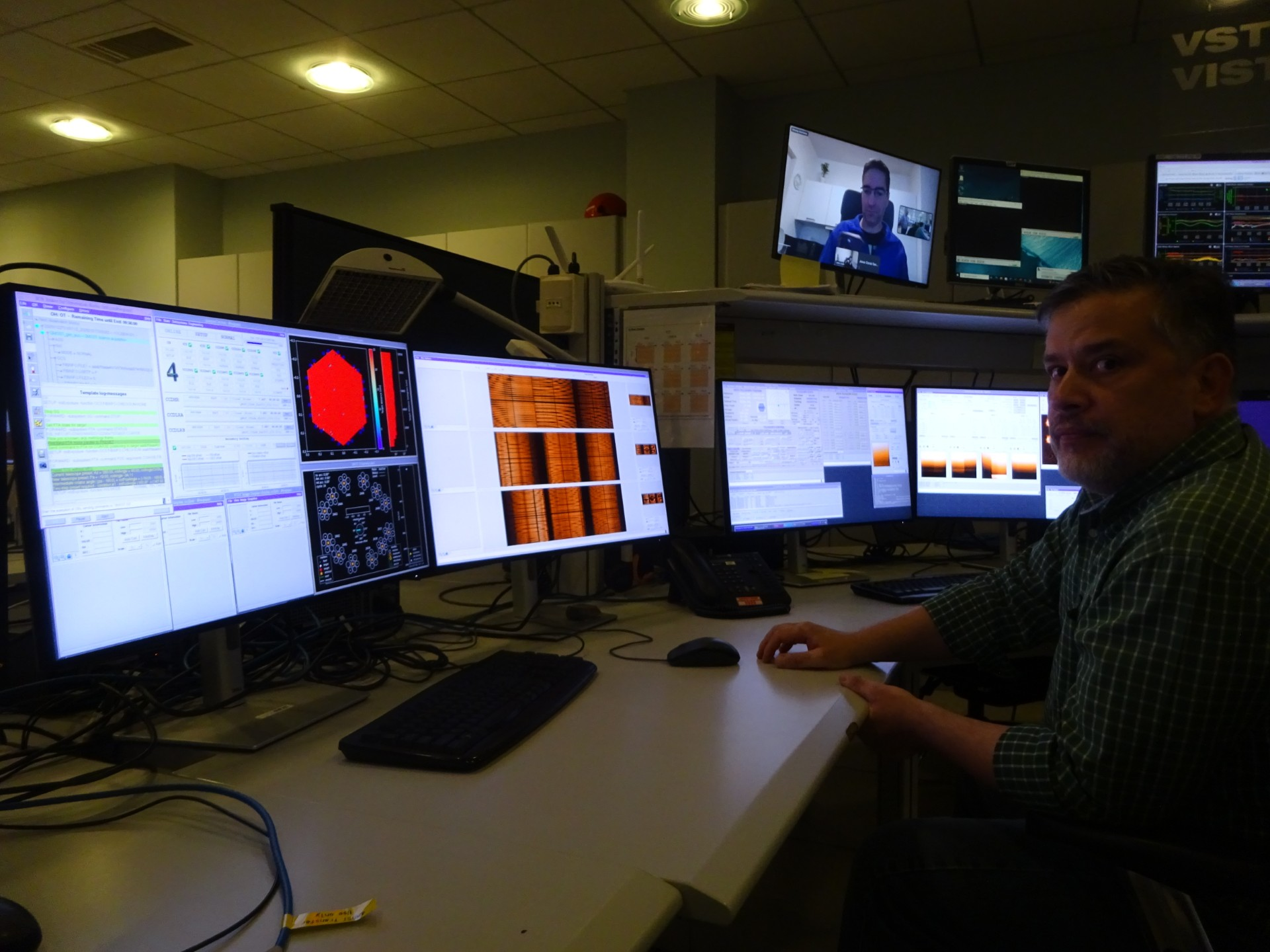 VISTA control panels at Paranal Observatory where the OB is loaded and executed.