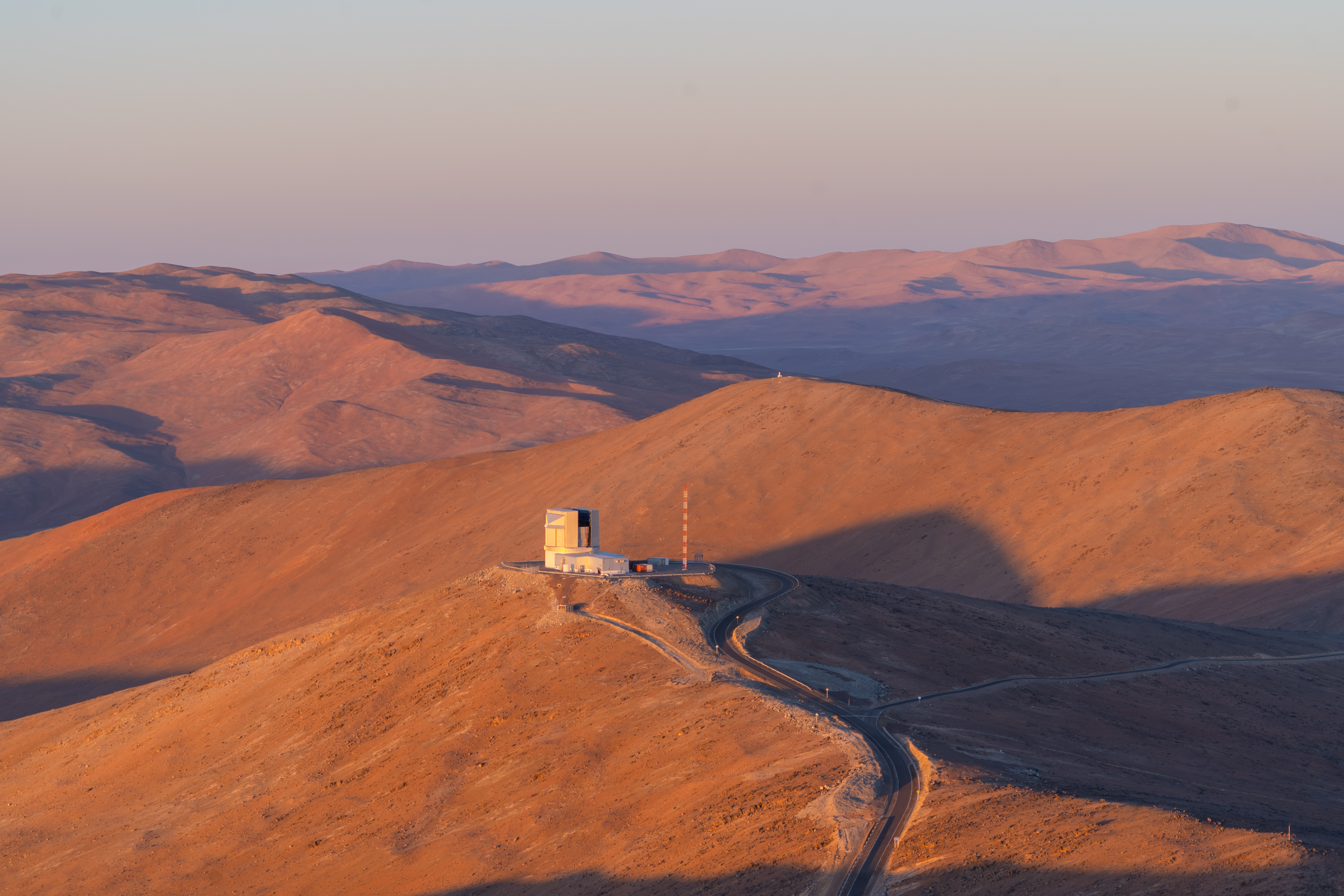 VISTA and surrounding mountains during sunset.