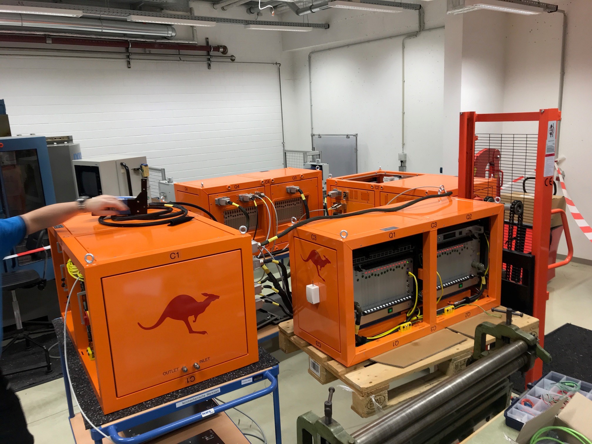 Four AESOP control system cabinets